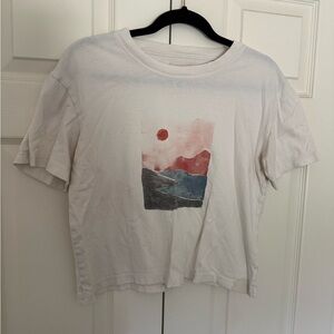 MADEWELL cropped Graphic Tee with Abstract Design